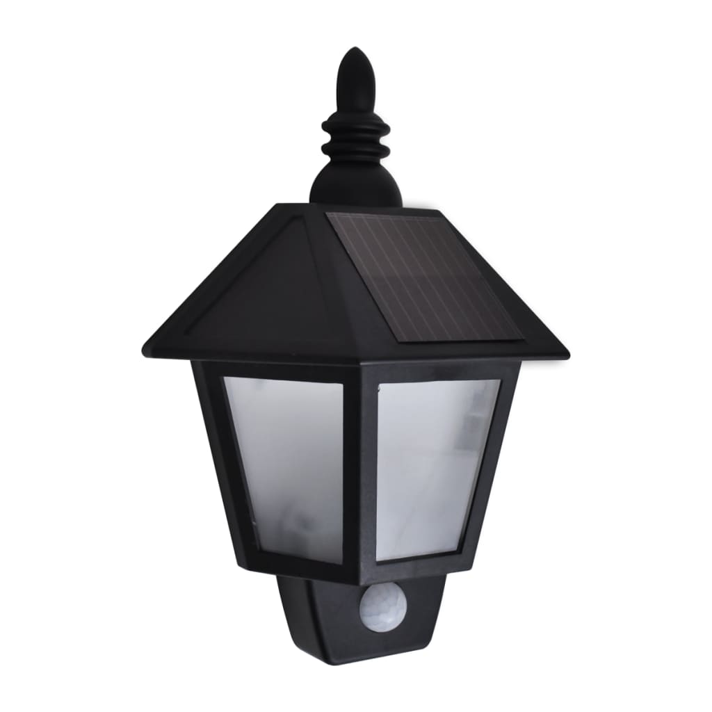 Solar-Wandlampen Met Bewegingsensor Zwart 1 2