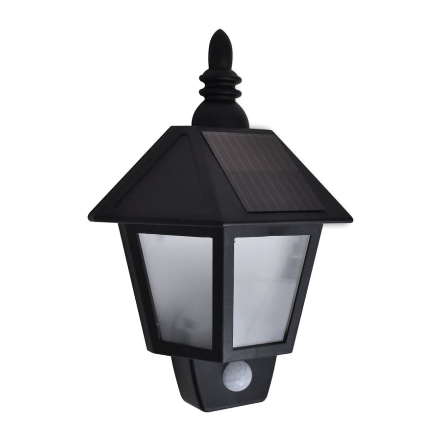 Solar-Wandlampen Met Bewegingsensor Zwart 1 2