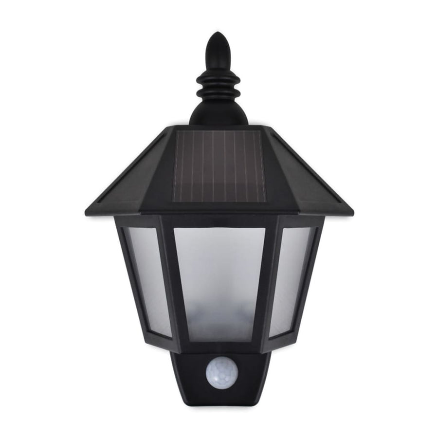 Solar-Wandlampen Met Bewegingsensor Zwart 1 2