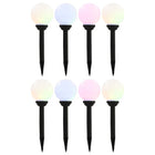 Solarlamp LED rond 15 cm RGB 8 stuks