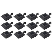Solarlampen 12 st LED vierkant 12 cm zwart