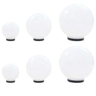 6-piece LED ball lamp set round 20/30/40 cm PMMA