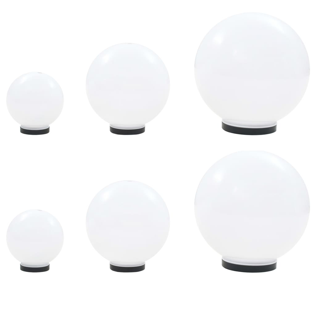 -Delige Led-Bollampenset Rond 20/30/40 Cm Pmma 6