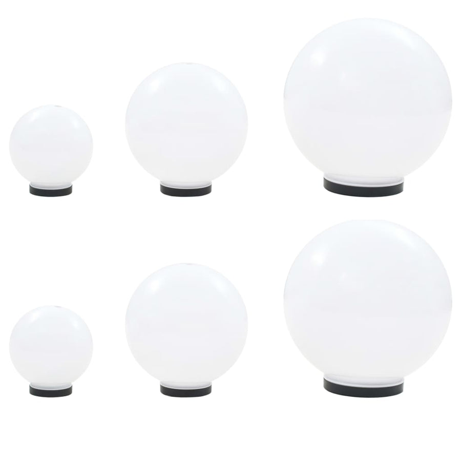 -Delige Led-Bollampenset Rond 20/30/40 Cm Pmma 6