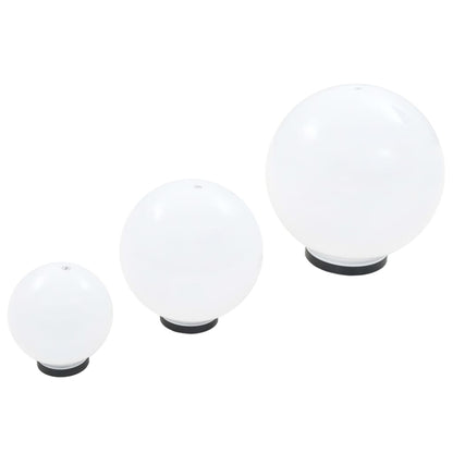 -Delige Led-Bollampenset Rond 20/30/40 Cm Pmma 6