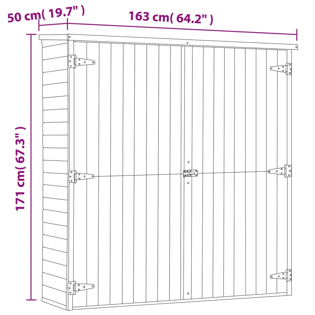 Tuinschuur Geïmpregneerd Grenenhout 163 x 50 x 171 cm