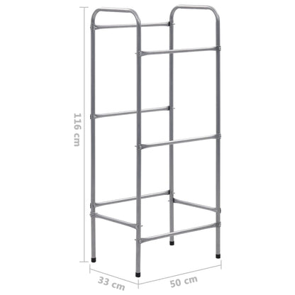 Opbergrek Voor 3 Kratten 50X33X6 Staal Zilverkleurig 50 x 33 x 116 cm
