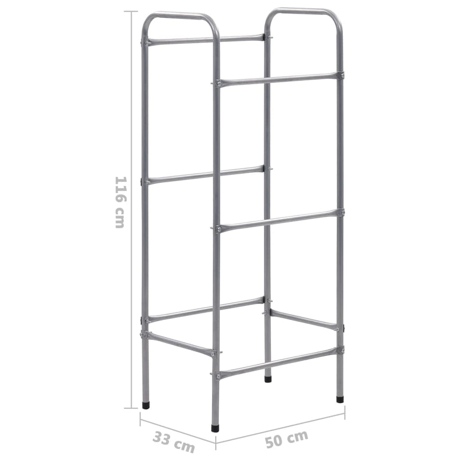 Opbergrek Voor 3 Kratten 50X33X6 Staal Zilverkleurig 50 x 33 x 116 cm