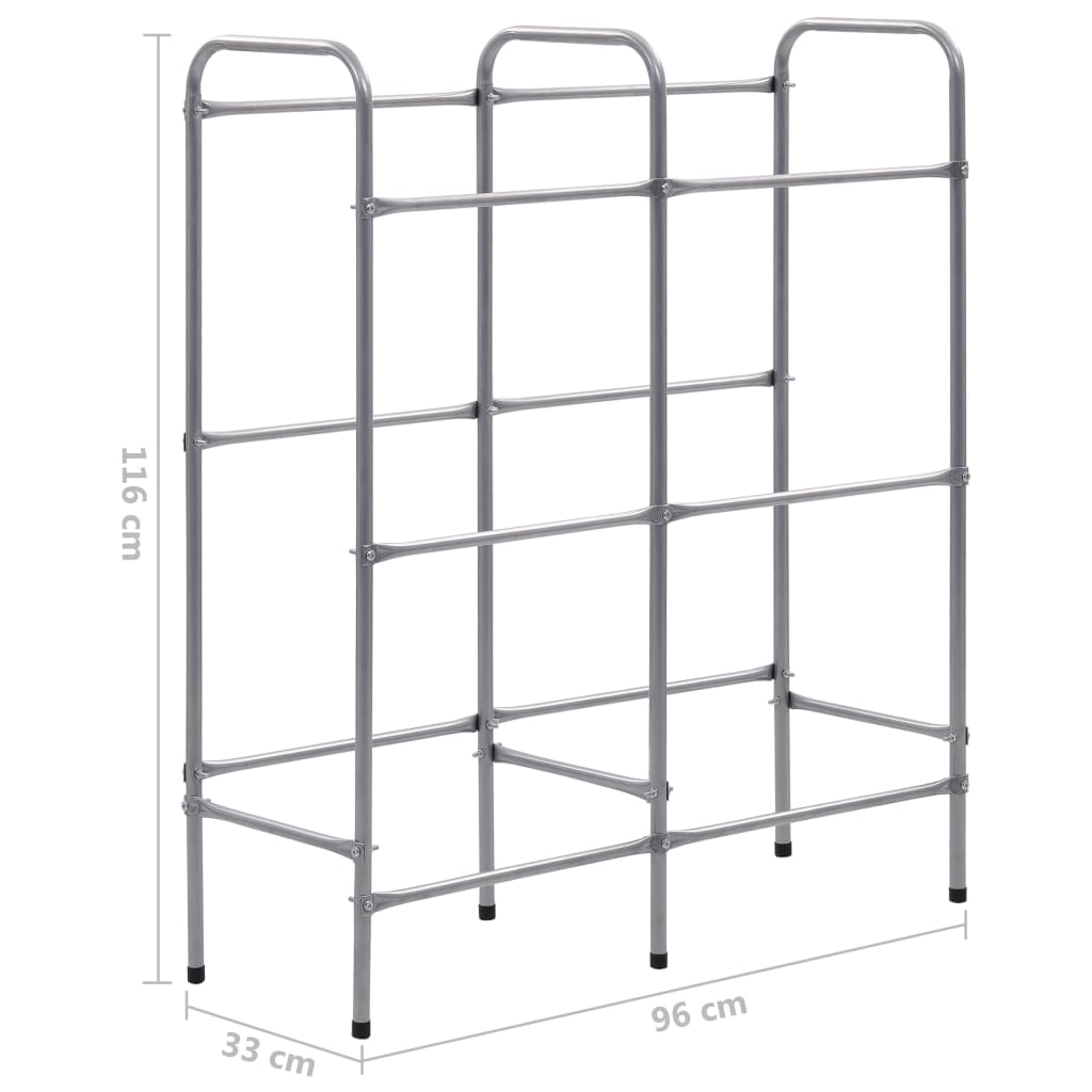 Opbergrek Voor 6 Kratten Steel Zilverkleurig 96 x 33 x 116 cm