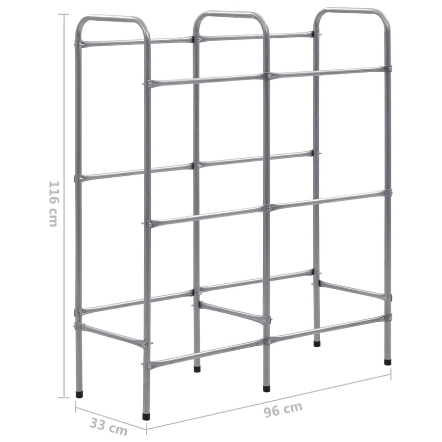 Opbergrek Voor 6 Kratten Steel Zilverkleurig 96 x 33 x 116 cm