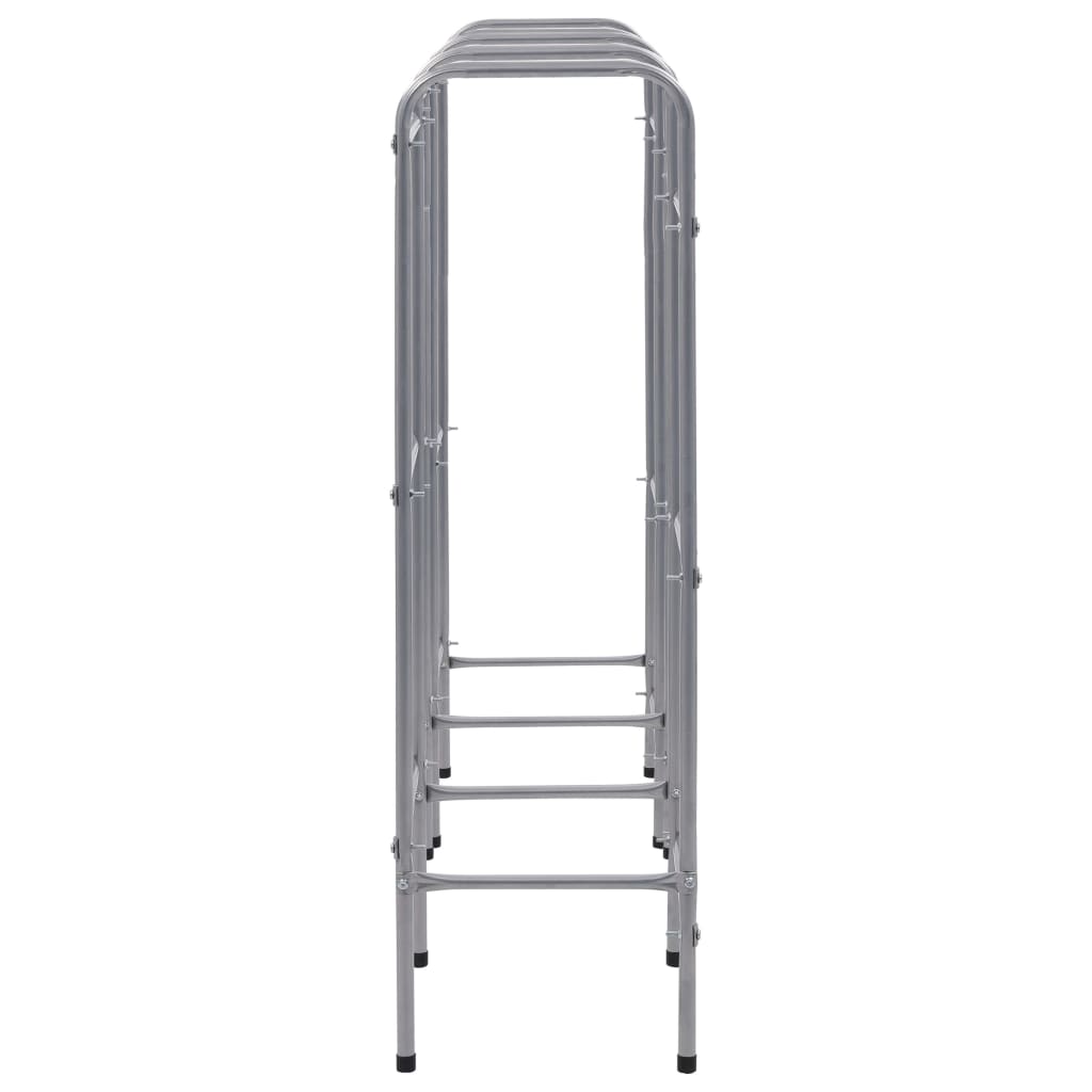 Opbergrek Voor 9 Kratten 45X33X6 Staal Zilverkleurig 145 x 33 x 116 cm
