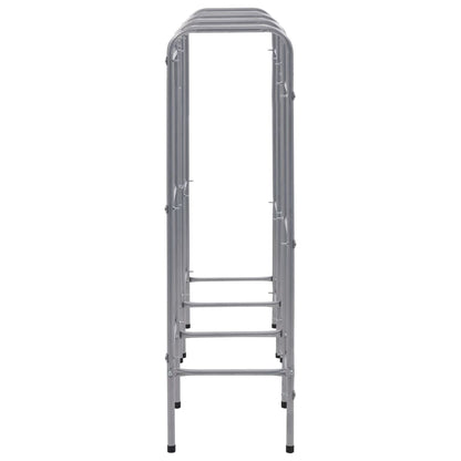 Opbergrek Voor 9 Kratten 45X33X6 Staal Zilverkleurig 145 x 33 x 116 cm