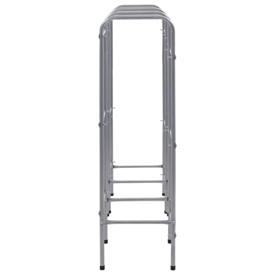 Opbergrek Voor 9 Kratten 45X33X6 Staal Zilverkleurig 145 x 33 x 116 cm