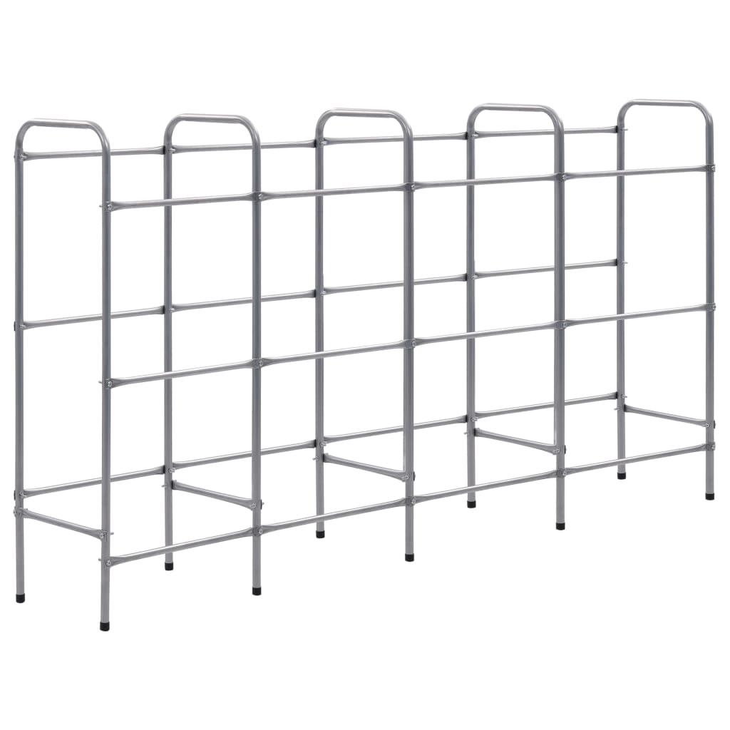 Opbergrek Voor 2 Kratten Staal Zilverkleurig 190 x 33 x 116 cm