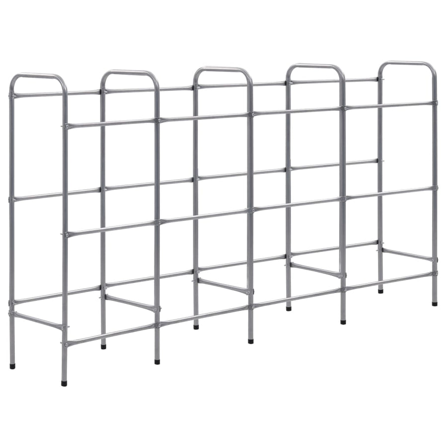 Opbergrek Voor 2 Kratten Staal Zilverkleurig 190 x 33 x 116 cm