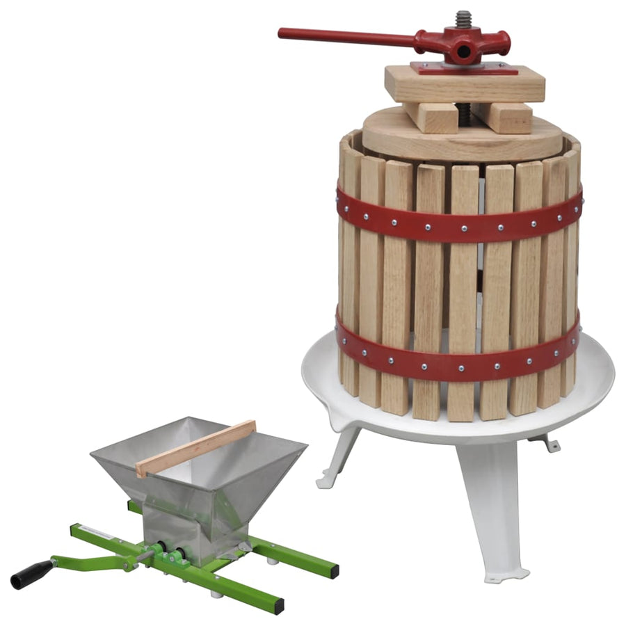 2-Delige Fruit- En Wijnpers Met Stamperset 12 L + 7 L molen