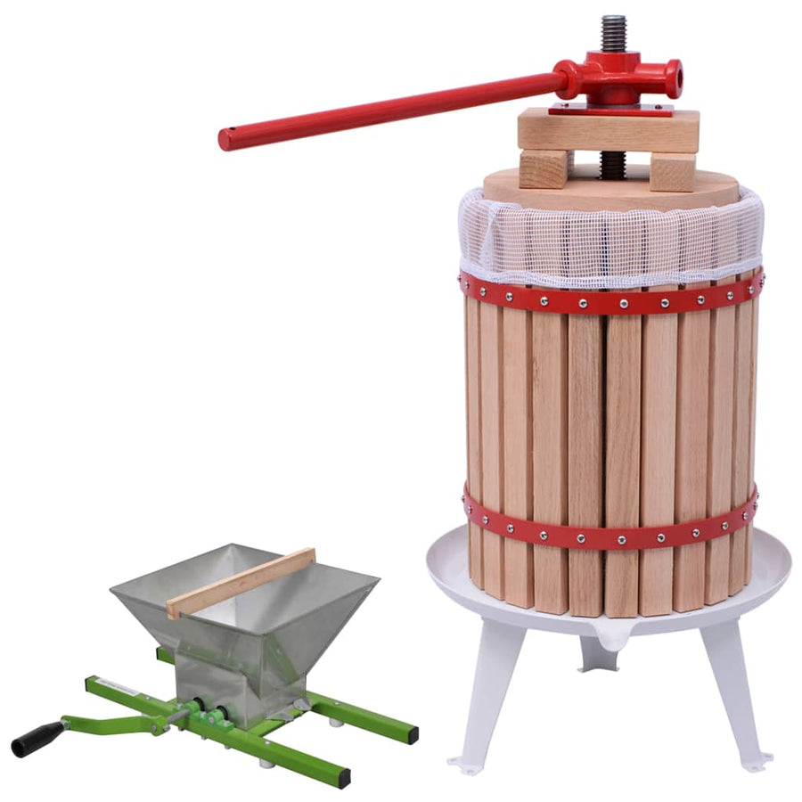 2-Delige Fruit- En Wijnpers Met Stamperset 18 L + 7 L molen