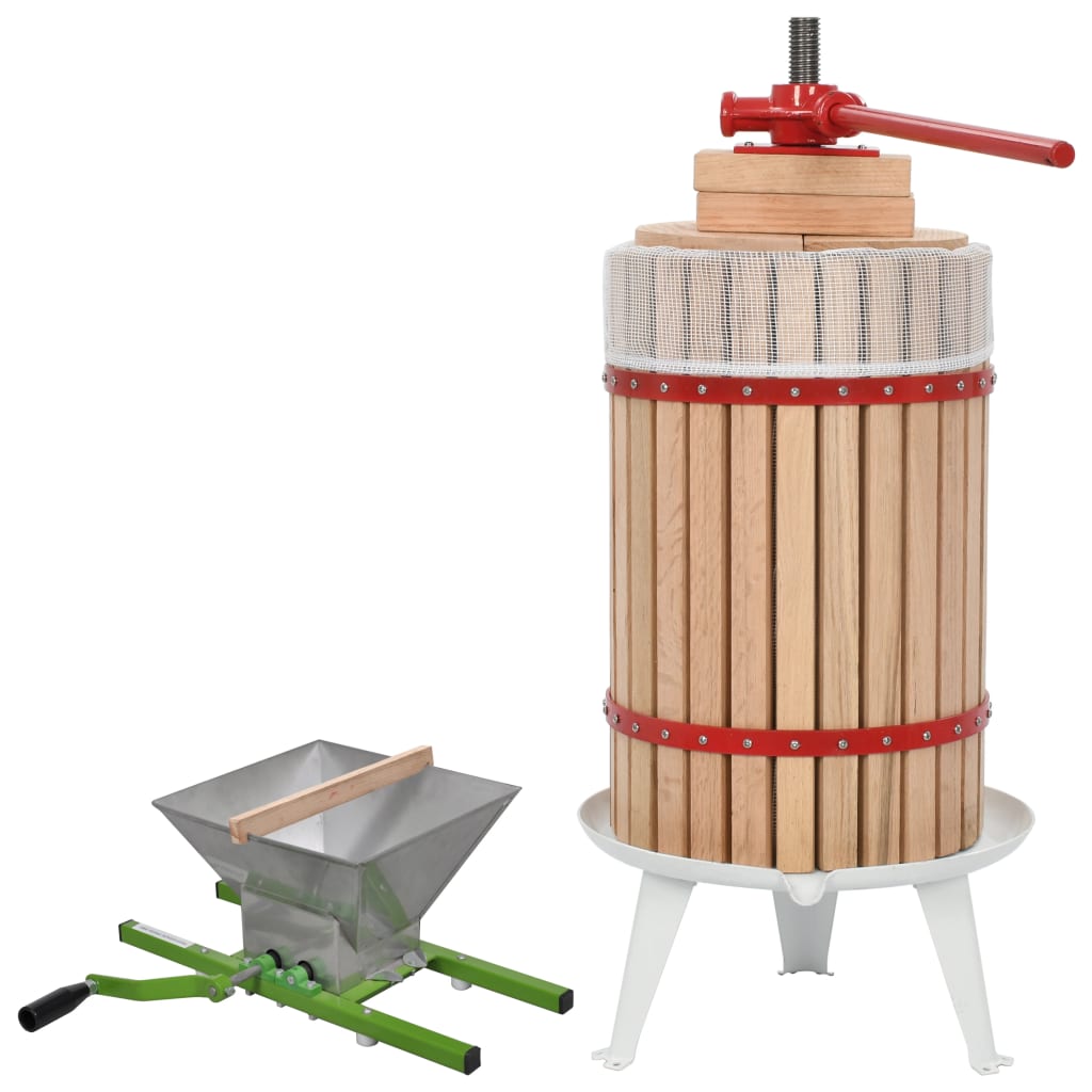 2-Delige Fruit- En Wijnpers Met Stamperset 24 L + 7 L molen