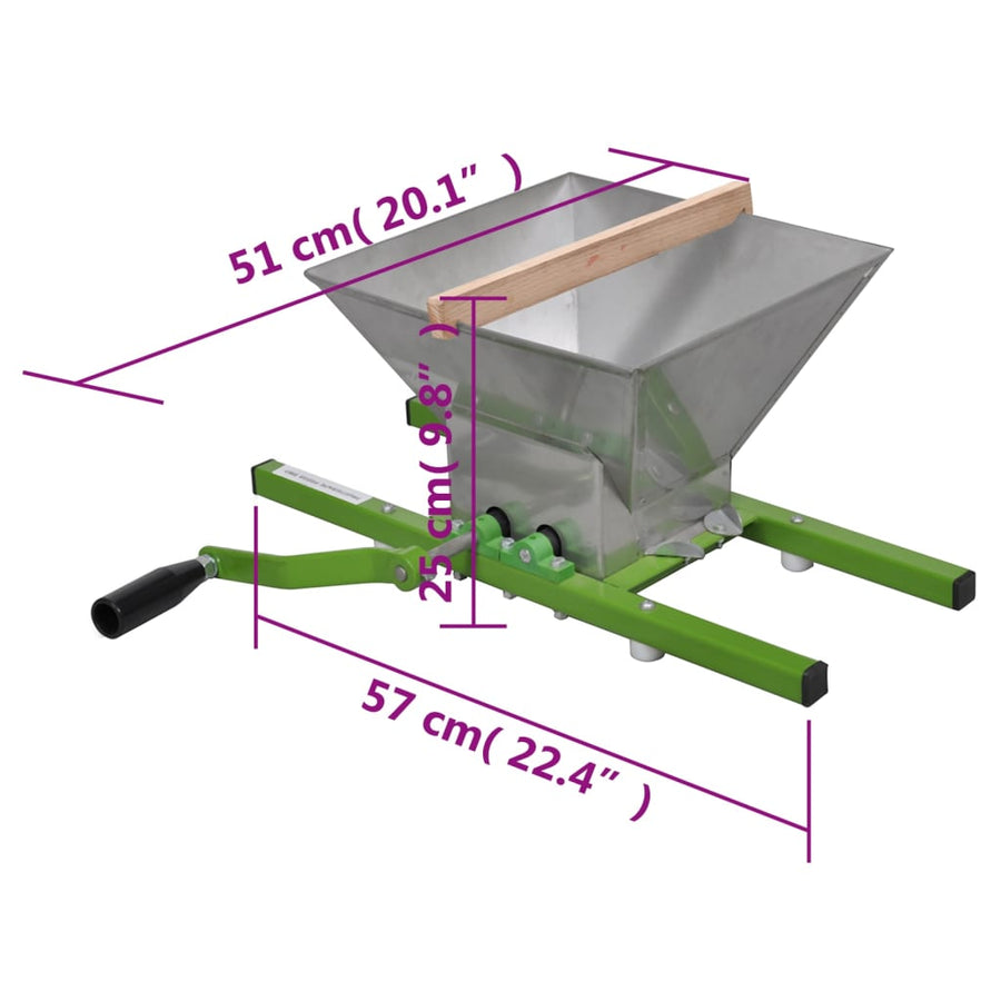 2-Delige Fruit- En Wijnpers Met Stamperset 24 L + 7 L molen
