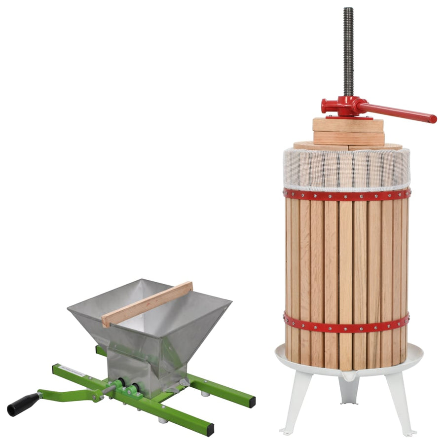 2-Delige Fruit- En Wijnpers Met Stamperset 30 L + 7 L molen