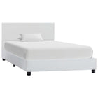 Bed frame faux leather white 90x200 cm