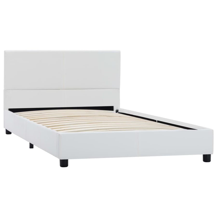 Bedframe Kunstleer Wit 90X200 Cm 90 x 200 cm