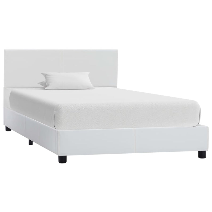 Bedframe Kunstleer Wit 100X200 Cm 100 x 200 cm