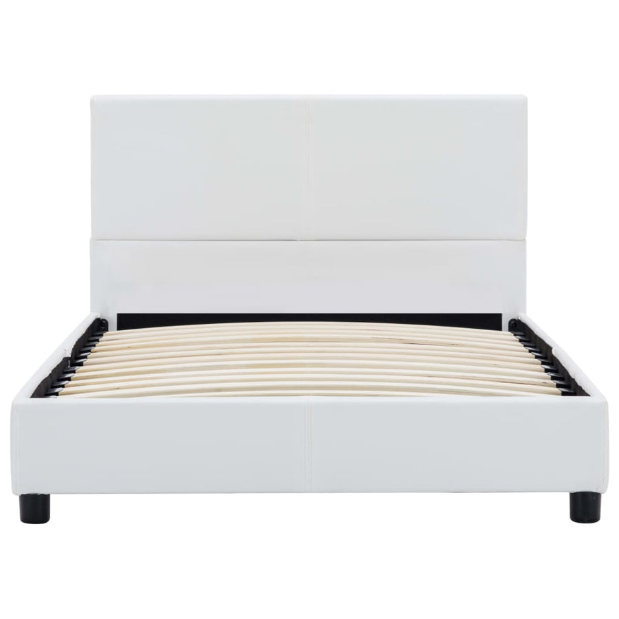 Bedframe Kunstleer Wit 100X200 Cm 100 x 200 cm