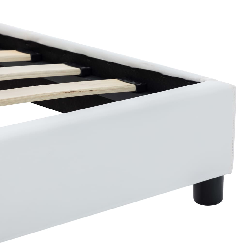 Bedframe Kunstleer Wit 100X200 Cm 100 x 200 cm