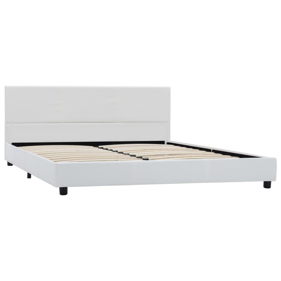 Bedframe Kunstleer Wit 120X200 Cm 120 x 200 cm