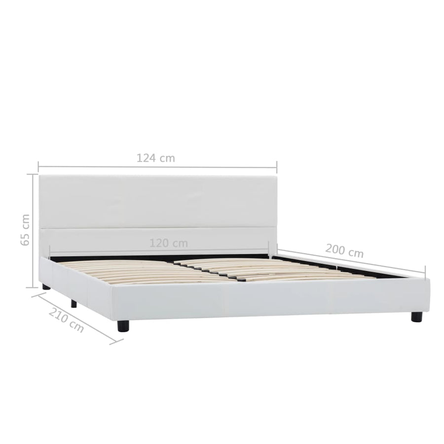 Bedframe Kunstleer Wit 120X200 Cm 120 x 200 cm