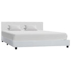 Faux Leather Bed Frame White 140x200 cm