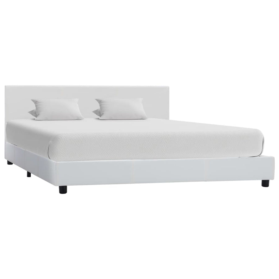Bedframe Kunstleer 140 x 200 cm Wit