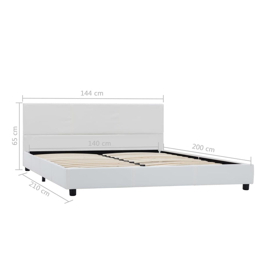 Bedframe Kunstleer 140 x 200 cm Wit