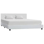 Bedframe kunstleer wit 160x200 cm