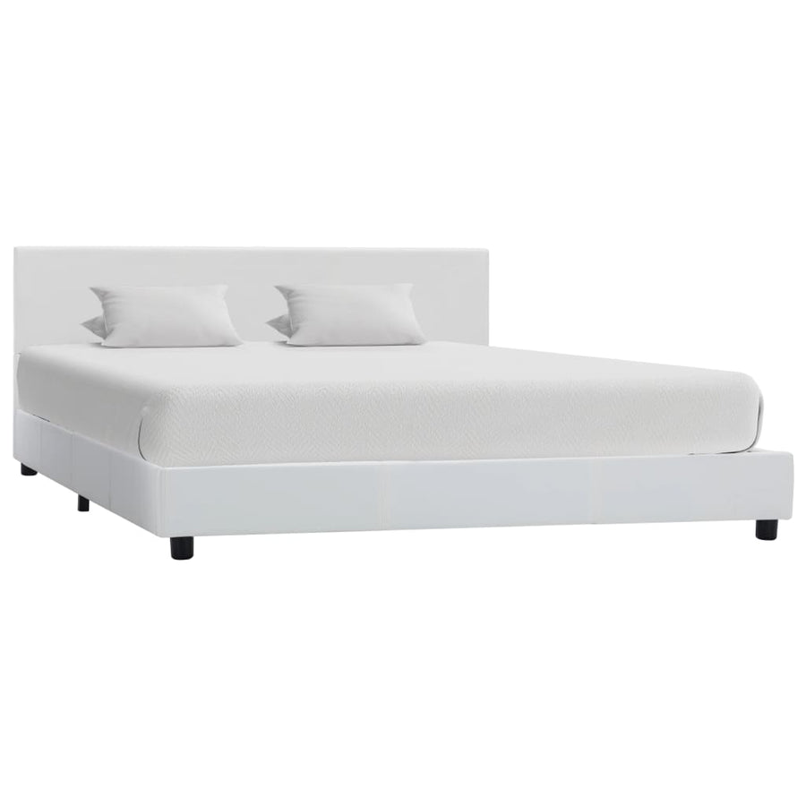 Bedframe Kunstleer Wit 160X200 Cm 160 x 200 cm
