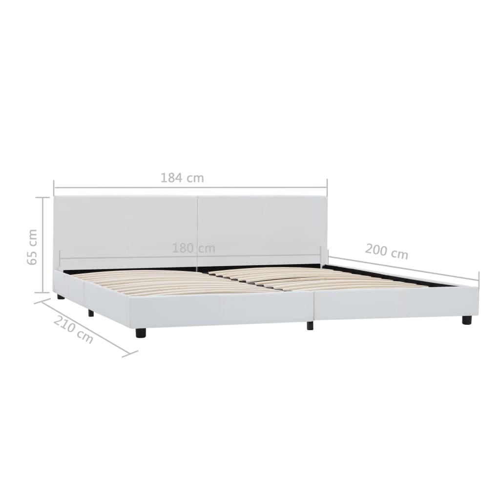 Bedframe Kunstleer Wit 180X200 Cm 180 x 200 cm