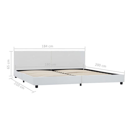 Bedframe Kunstleer Wit 180X200 Cm 180 x 200 cm