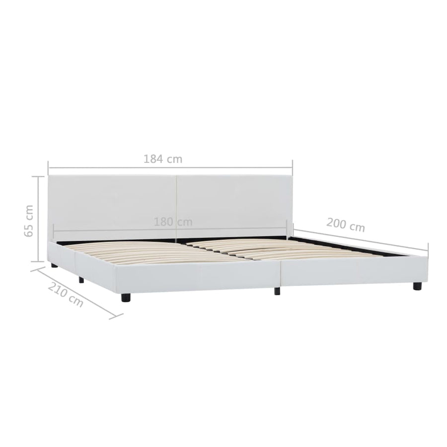 Bedframe Kunstleer Wit 180X200 Cm 180 x 200 cm