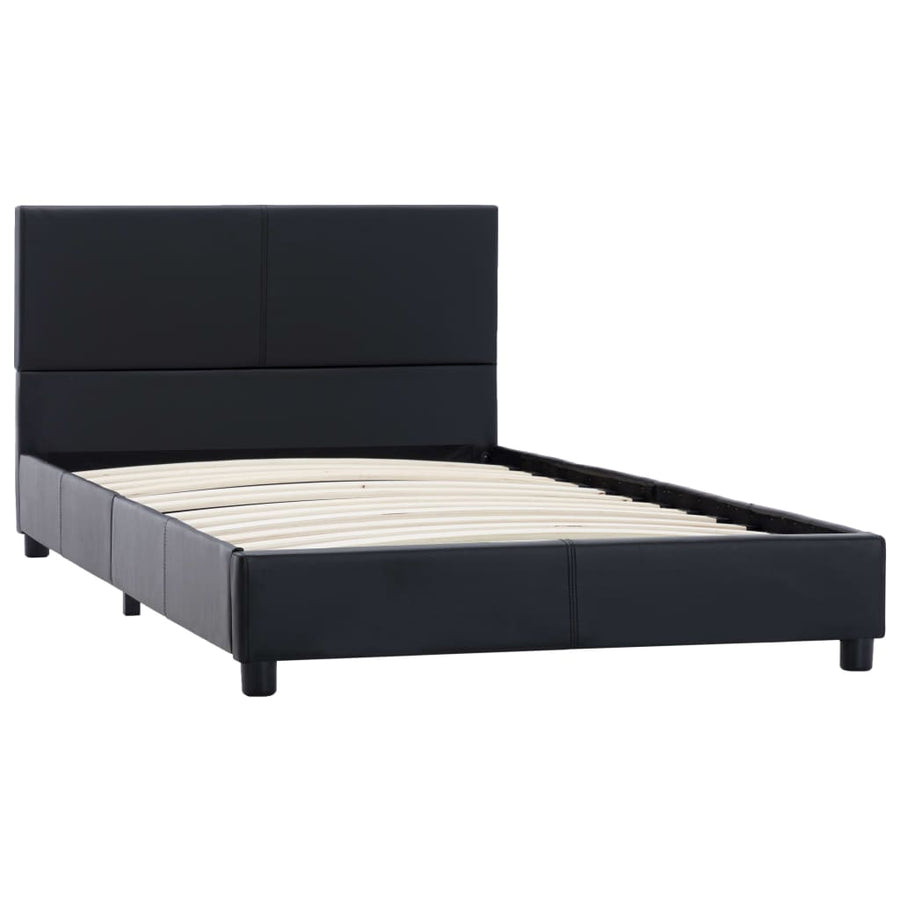 Bedframe Kunstleer Zwart 90X200 Cm 90 x 200 cm