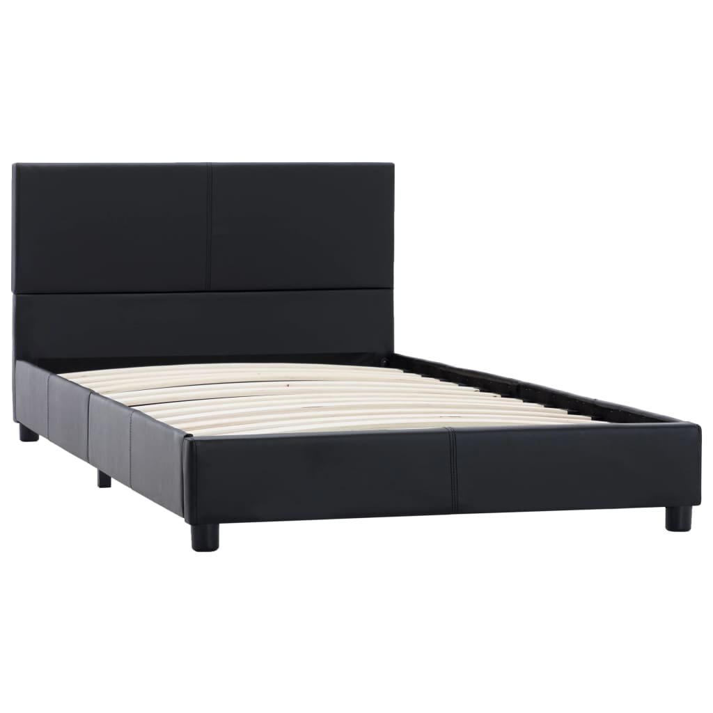 Bedframe Kunstleer Zwart 100X200 Cm 100 x 200 cm