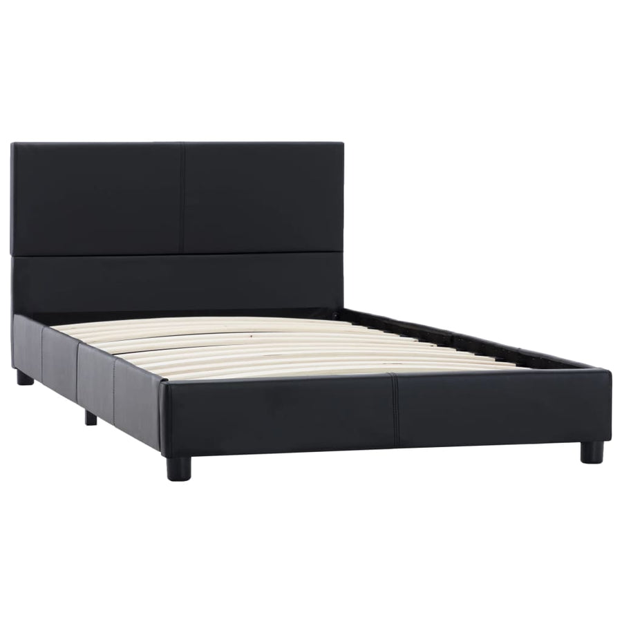Bedframe Kunstleer Zwart 100X200 Cm 100 x 200 cm