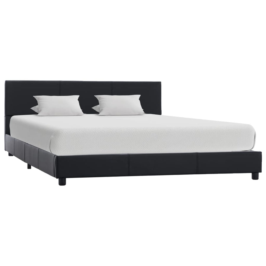 Bedframe Kunstleer Zwart 140X200 Cm 140 x 200 cm