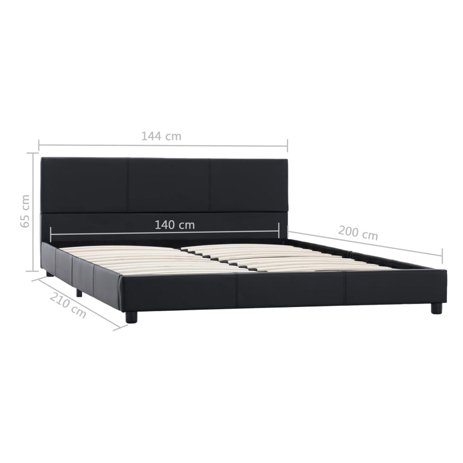 Bedframe Kunstleer Zwart 140X200 Cm 140 x 200 cm