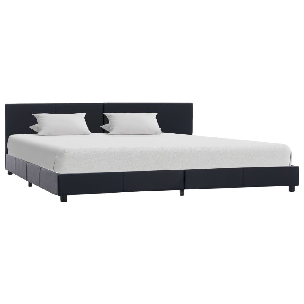 Bedframe kunstleer zwart 180x200 cm
