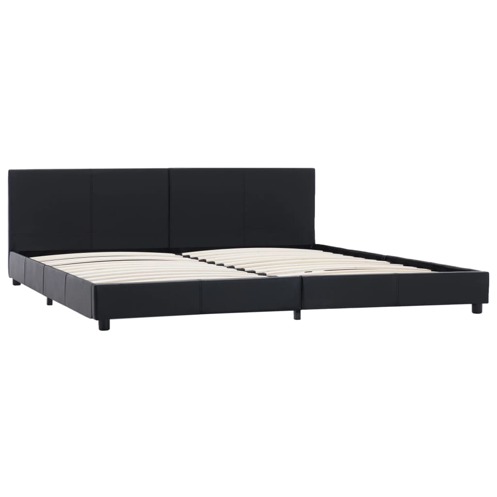 Bedframe kunstleer zwart 180x200 cm