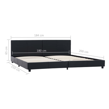 Bedframe kunstleer zwart 180x200 cm