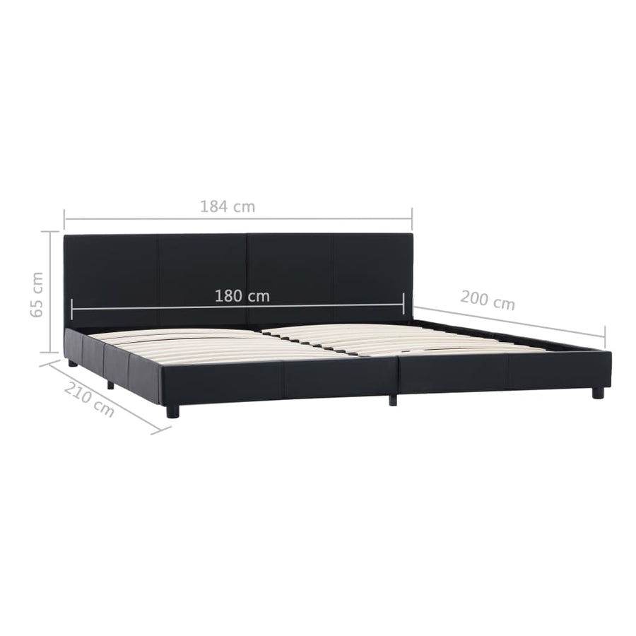 Bedframe kunstleer zwart 180x200 cm