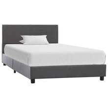Bedframe kunstleer grijs 90x200 cm