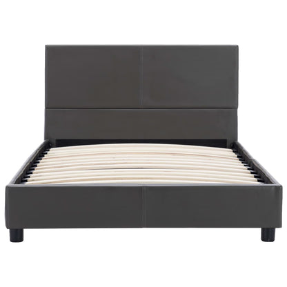 Bedframe kunstleer grijs 90x200 cm